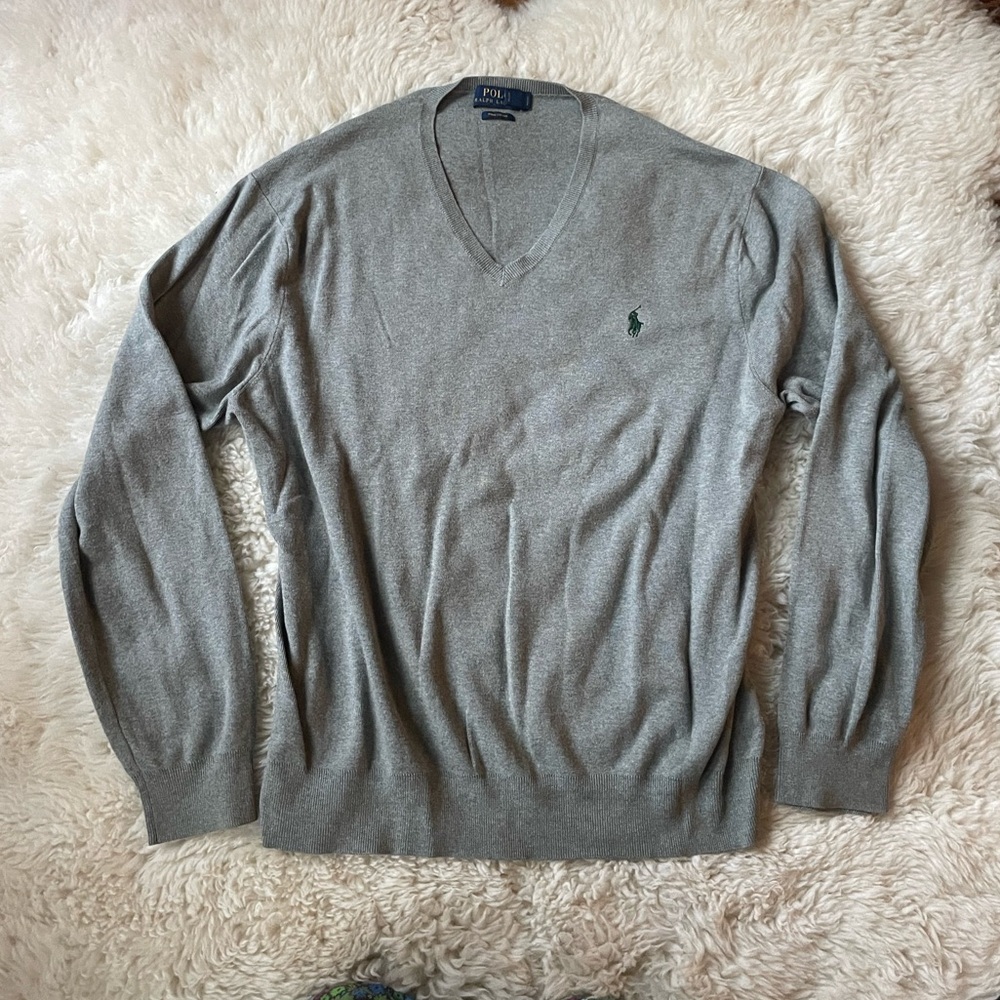 Polo by Ralph Lauren Men's V-Neck Sweater - Gray